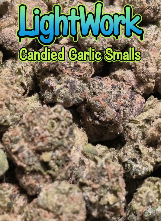 LightWork (Smalls) : Candied Garlic Smalls : 28g 1OZ Flower