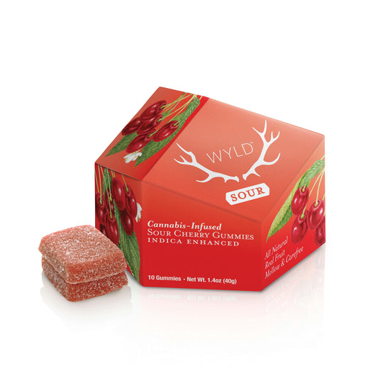 WYLD Sour Cherry Indica Enhanced Gummies