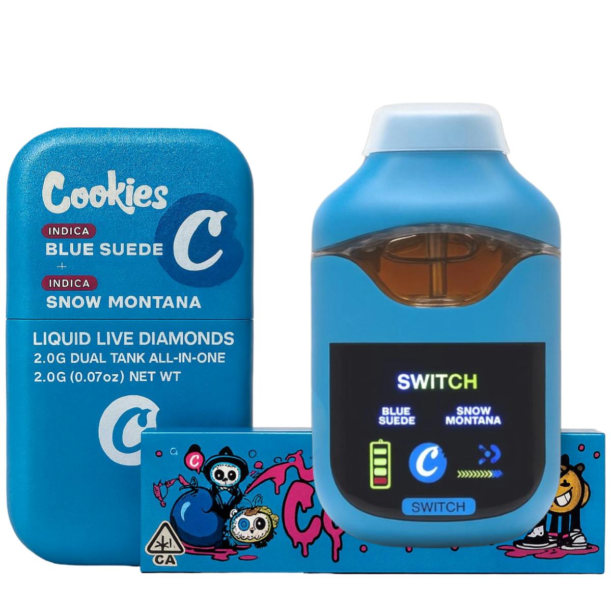 Cookies - Blueberry Banana(Indica)+ Ridgeline Lantz (Hybrid) - 2g Liquid Live Diamond AIO