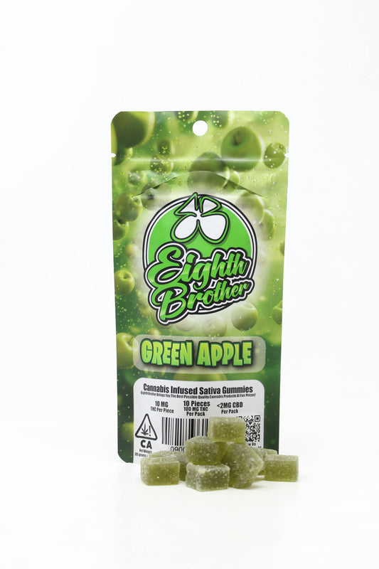 Eighth Brother-Green Apple Gummies 10 pack - 100 mg